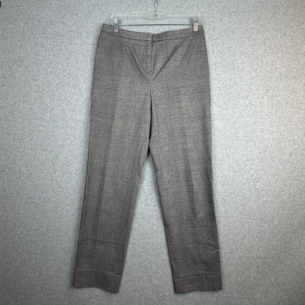 Peserico Women's Gray white Pants made in  Italian Size 40 Us 4